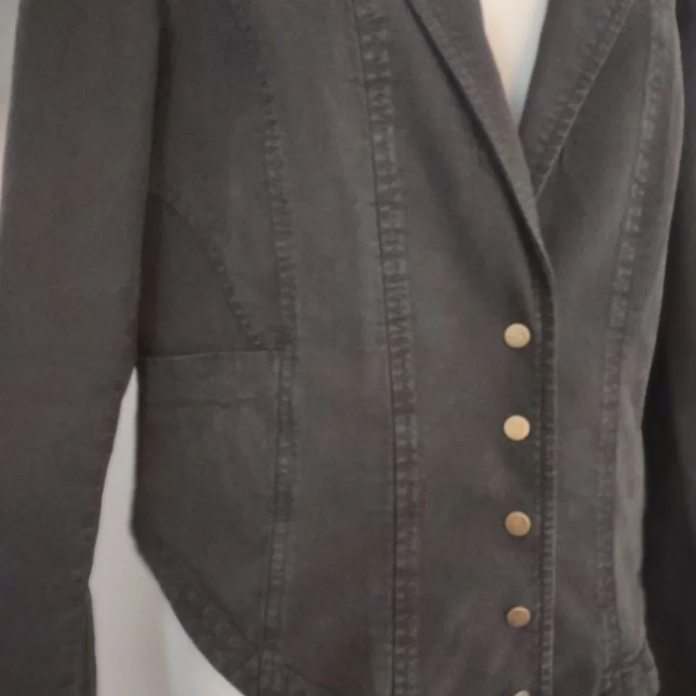 ANTHROPOLOGIE Structured Button Front Blazer Olive Green NWT - Size 12 - Picture 6 of 16